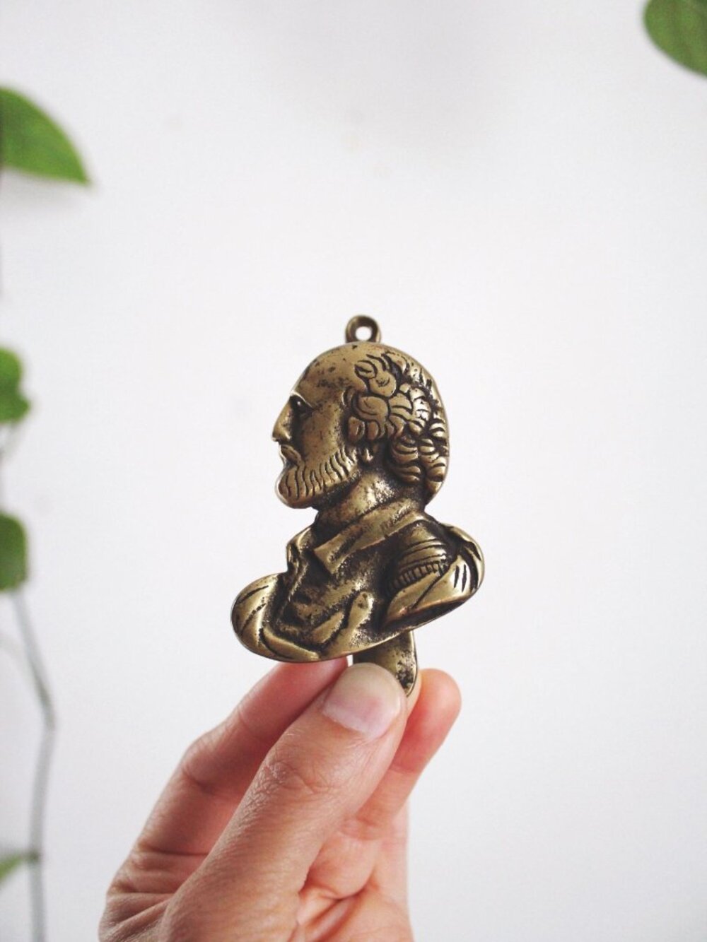 Vintage William Shakespeare Solid Brass Door Knocker Britain Literary Antique De